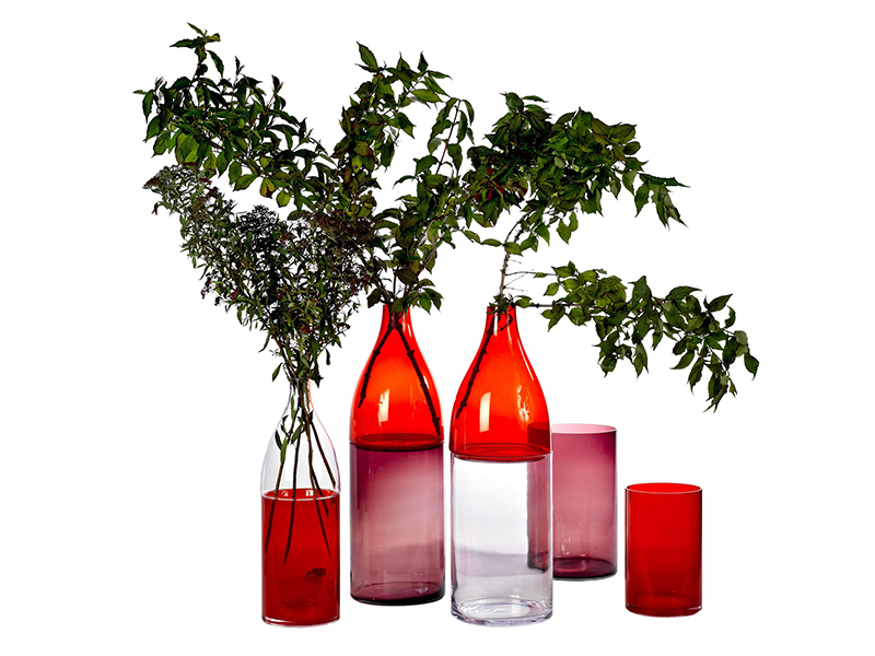 Two halves bottle m red/clear