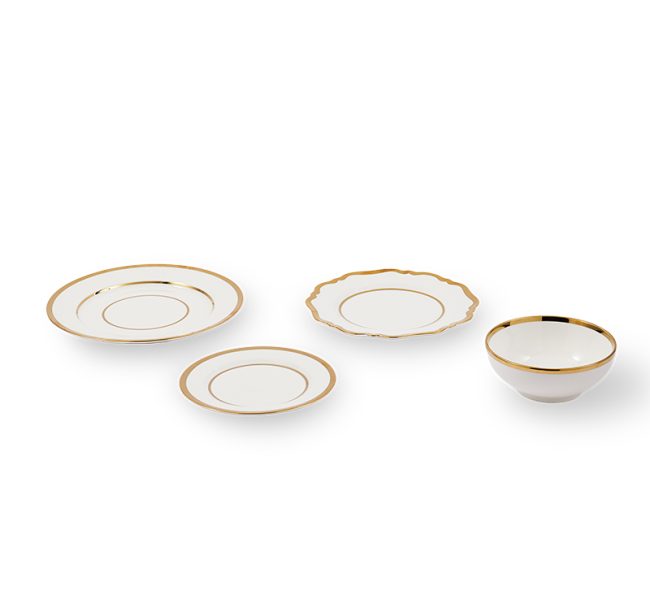 Plates and Bowl Golden Finds set 4